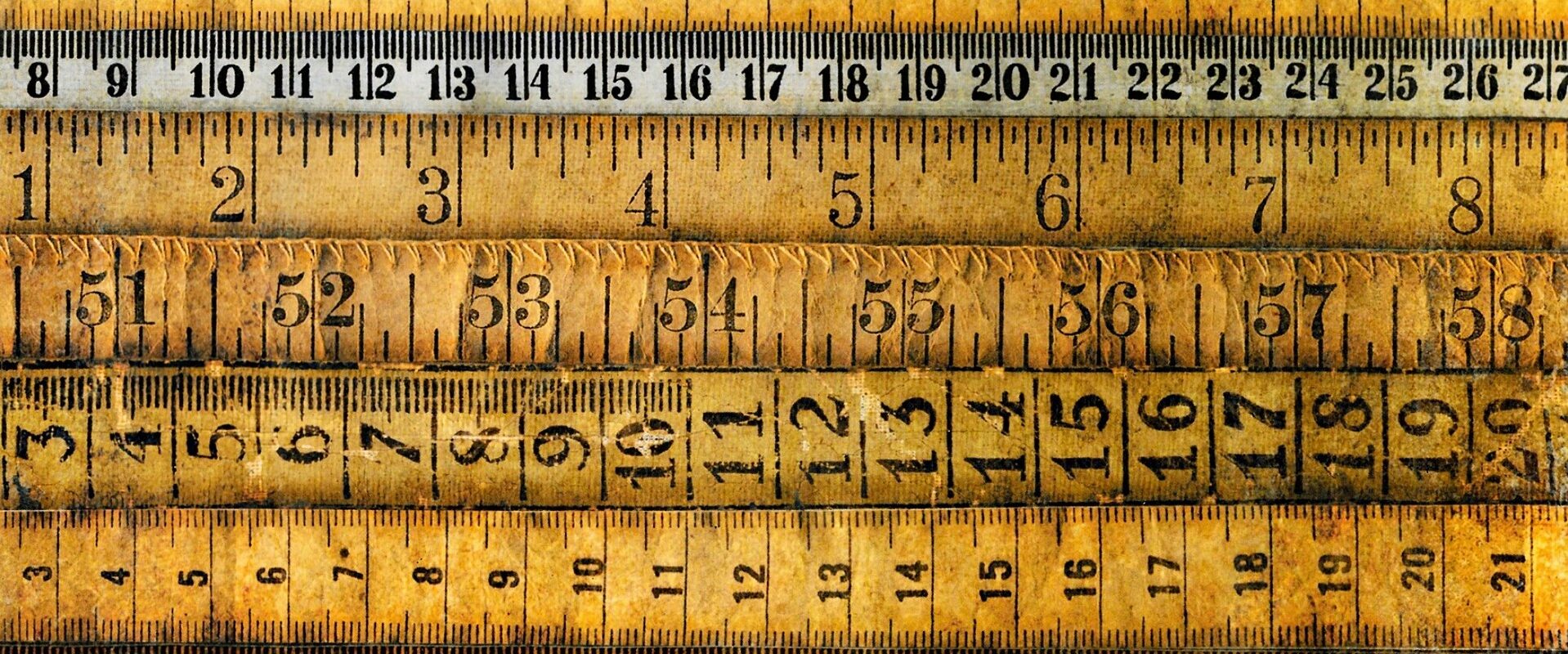 A group of measuring tapes